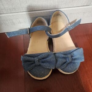 The Children's Place Denim Blue Bow Dress Shoes